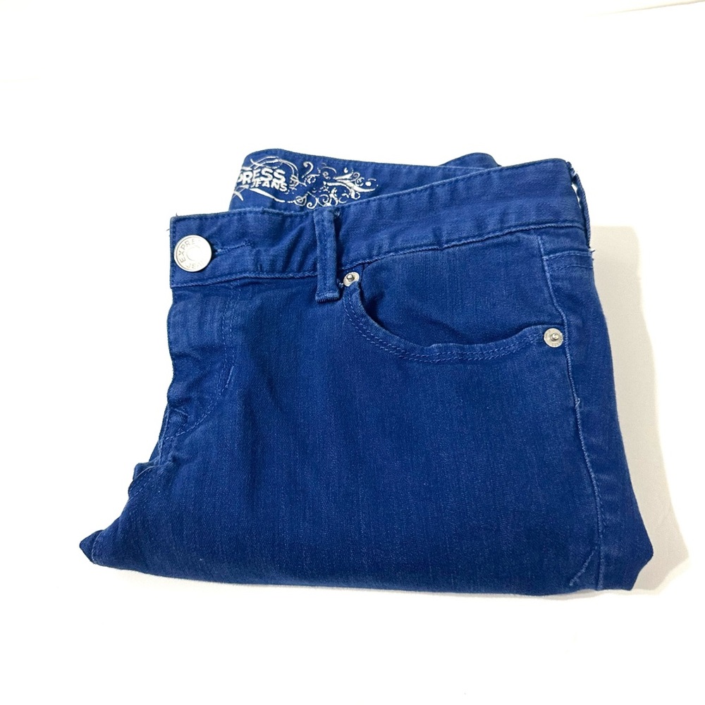 Express jeans - blue - jean leggings Stella regular fit low rise , size 6R